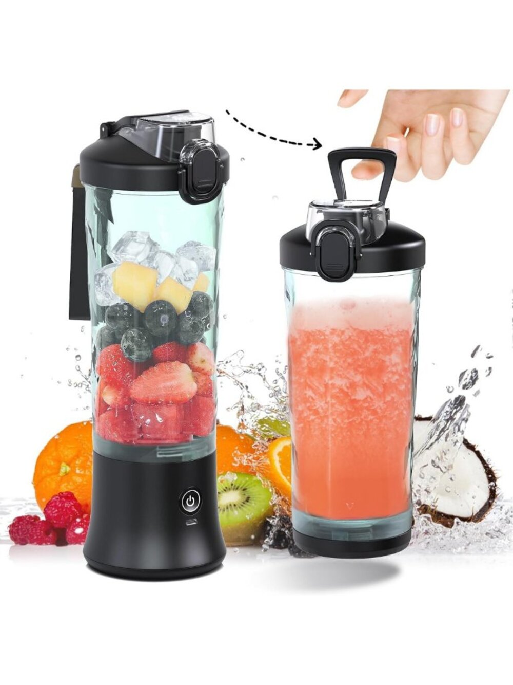Portable Cordless Blender for Shakes & Smoothies - 20oz Personal Size